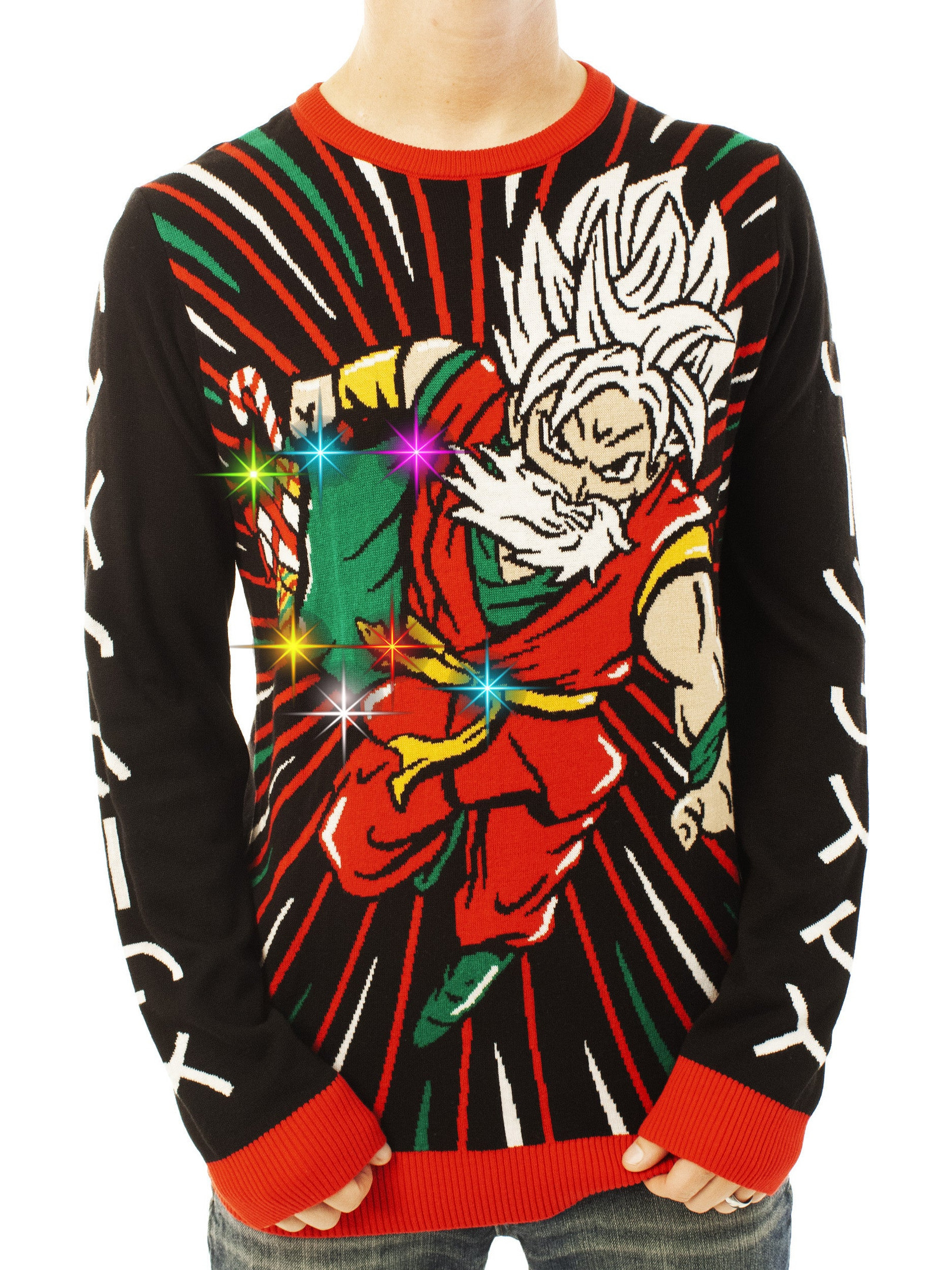 LIGHT UP- Anime Santa Ugly Christmas Sweater