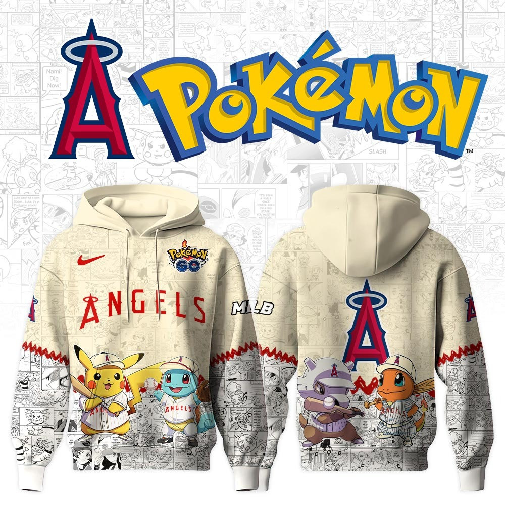 Los Angeles Angels X PokÆ’mon Go Hoodie MLB Fan Merch Gifts For Baseball Lovers For Him Her