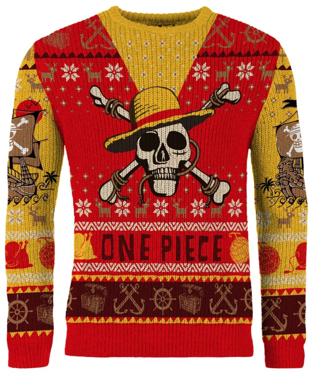 Luffys Festive Voyage Ugly Christmas Sweater