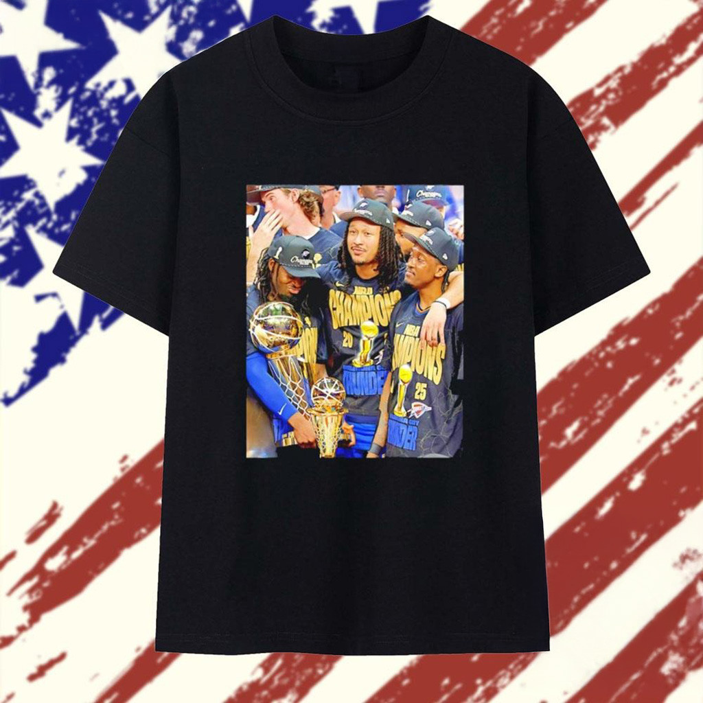 Luguentz Dort Jaylin Williams Jalen Williams Black Okc Thunder 2025 NBA Finals Champions Shirt