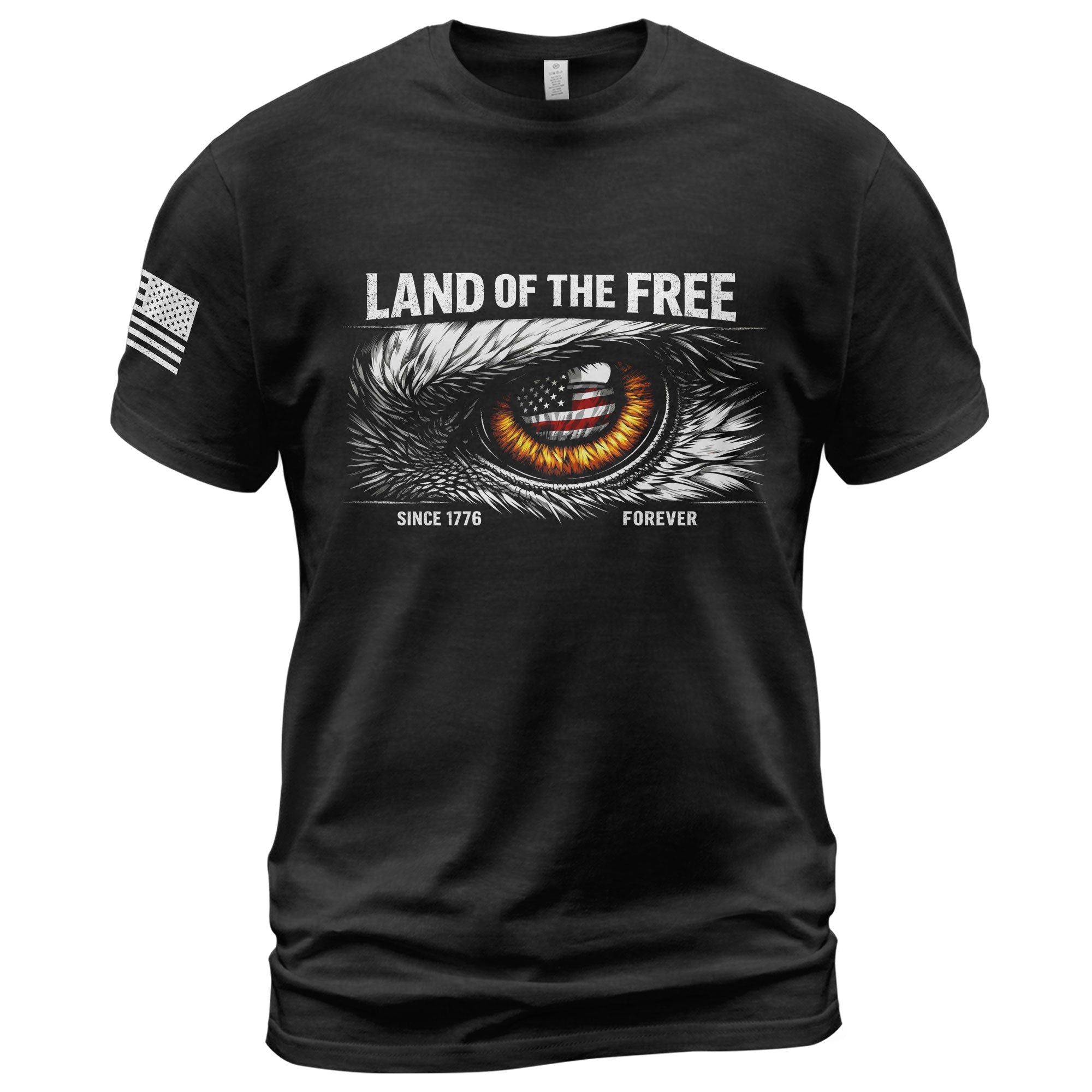 Men's 250 Years of Freedom 1776-2026 Patriotic T-Shirt Eagle Eye American Flag
