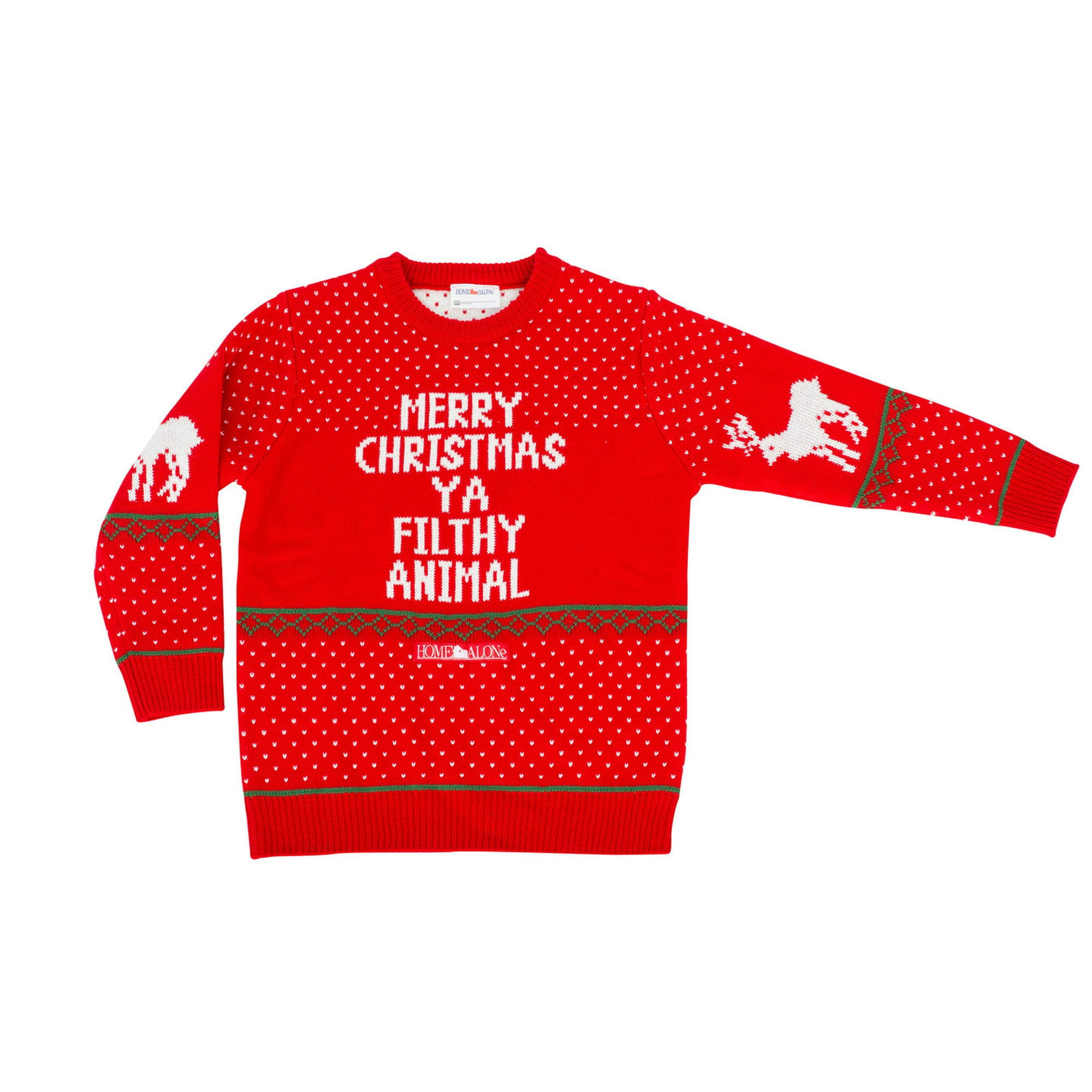 Merry Christmas Ya Filthy Animal Snowflake And Reindeer Ugly Christmas Sweater