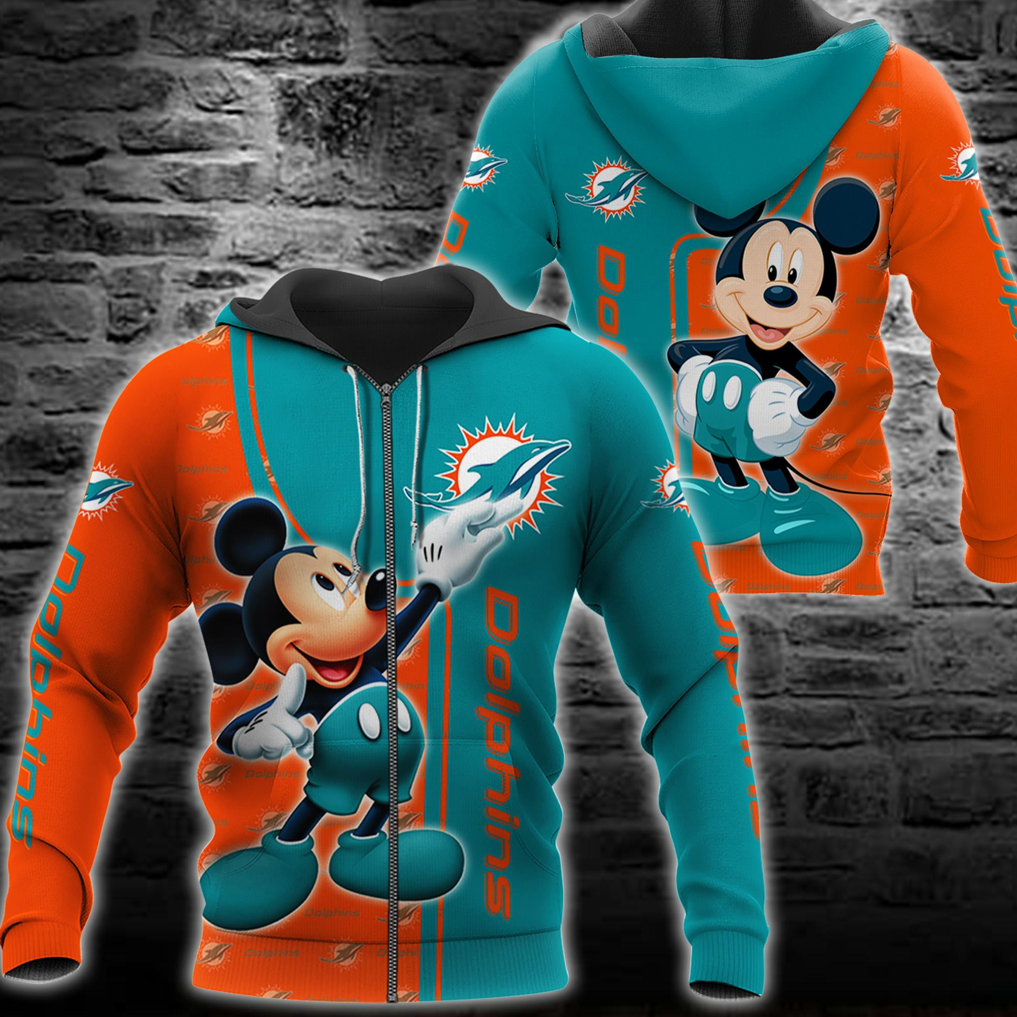 Miami Dolphins Mickey NFL Football Team Hoodie