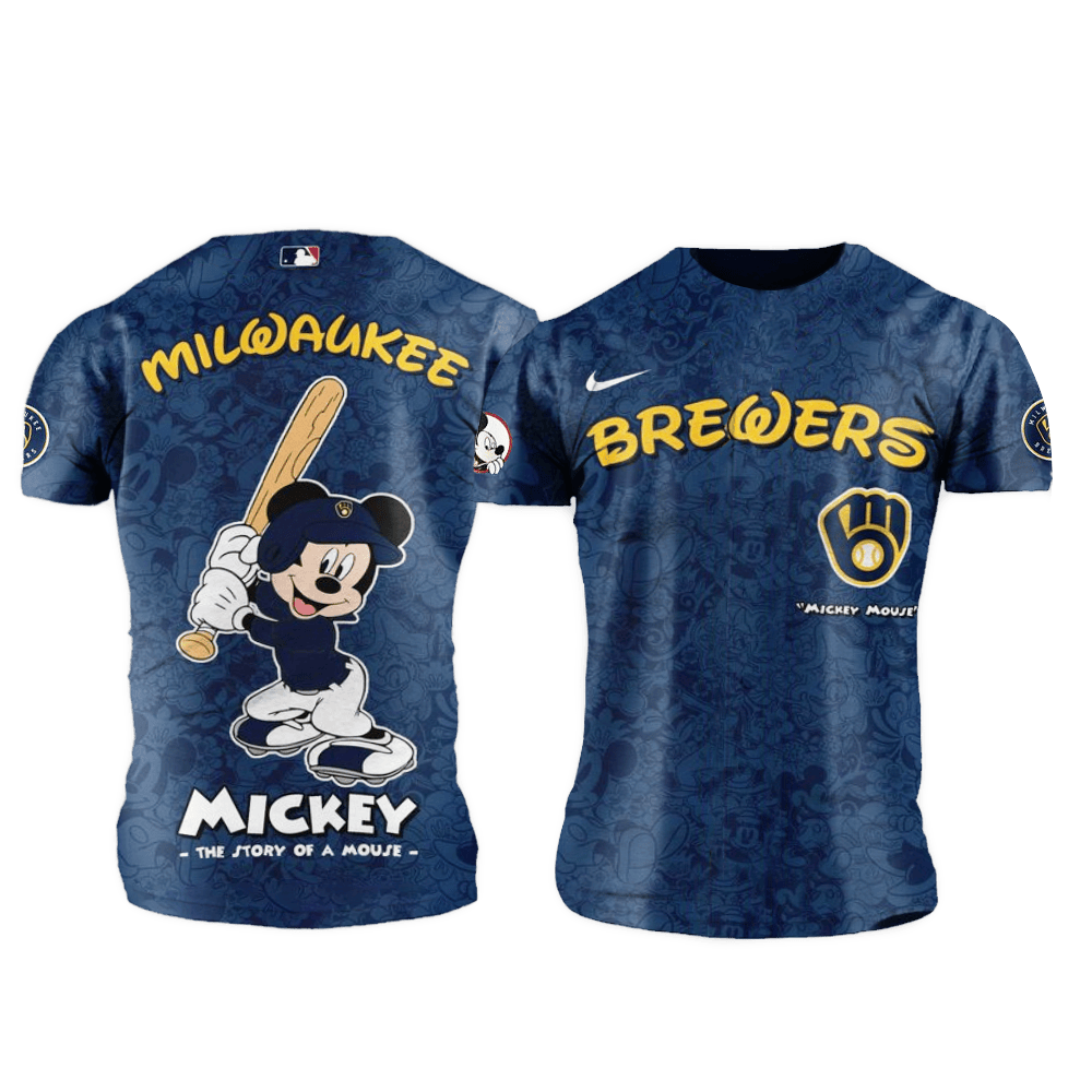 Milwaukee Brewers MLB x Mickey Night Game Shirt Milwaukee Brewers Merch Fathers Day Presents