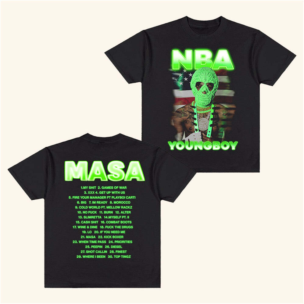 NBA Youngboy Merch Masa Tour 2025 T-Shirt MASA Album Tracklist Tees Gifts For Fans