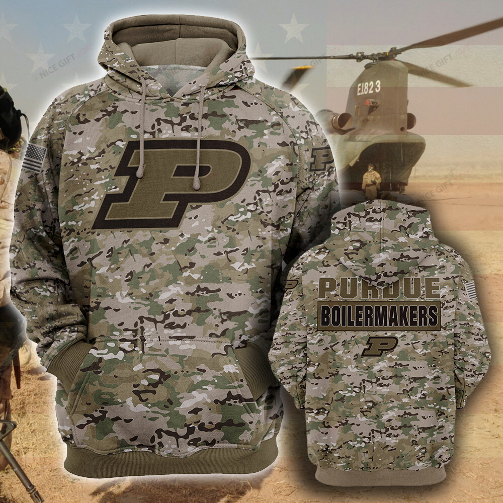 NCAA Purdue Boilermakers Camouflage 3D Hoodie MTD2T2