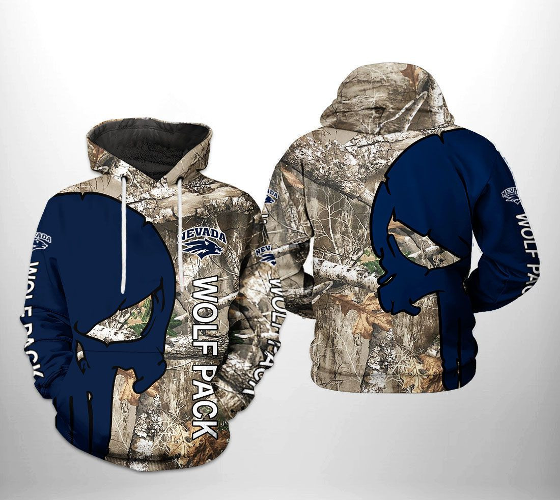 Nevada Wolf Pack NCAA Camo Veteran Hunting Hoodie Zip Hoodie