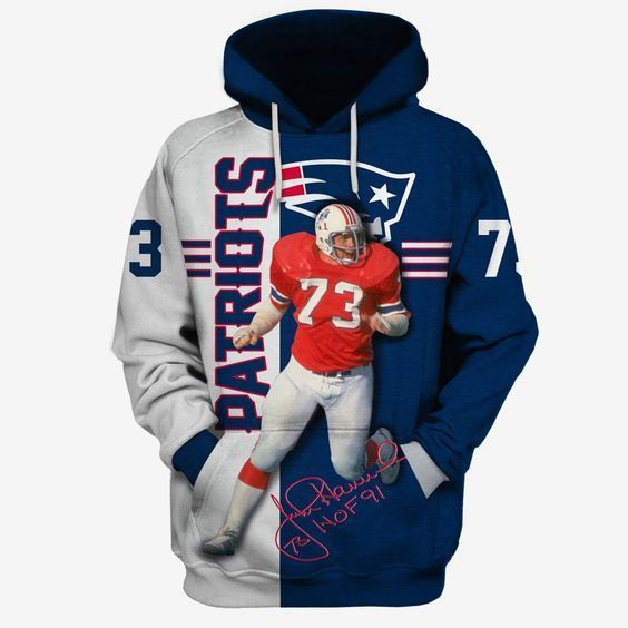 New England Patriots NFL Football John Hannah Hoodie Zip Hoodie