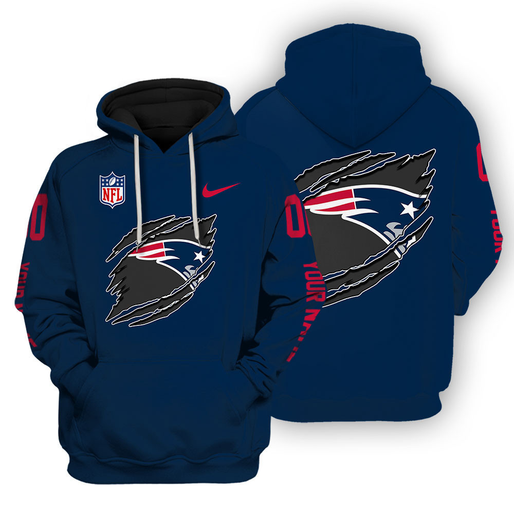 New England Patriots Scratch Logo NFL 3D Hoodie Version 118