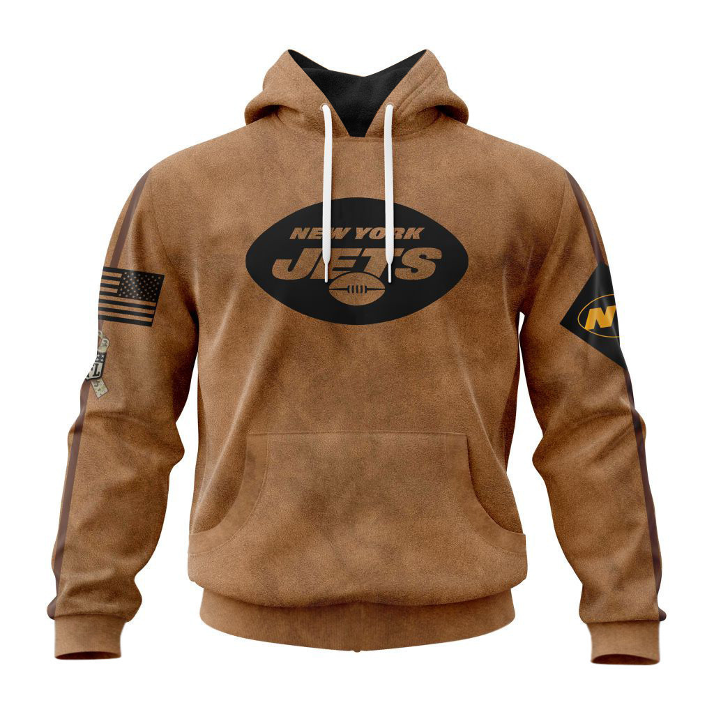 New York Jets Basic Brown NFL 3D Hoodie