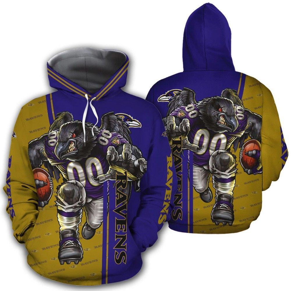 NFL Baltimore Ranves Hoodie Zip Hoodie