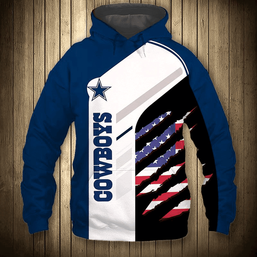 NFL Dallas Cowboys American Flag Hoodie Zip Hoodie Version 978