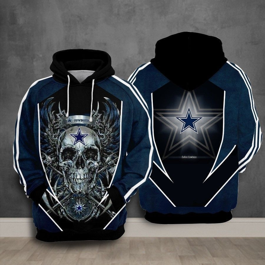 NFL Dallas Cowboys Nfl Football Skull Death Hoodie Zip Hoodie Version 1326