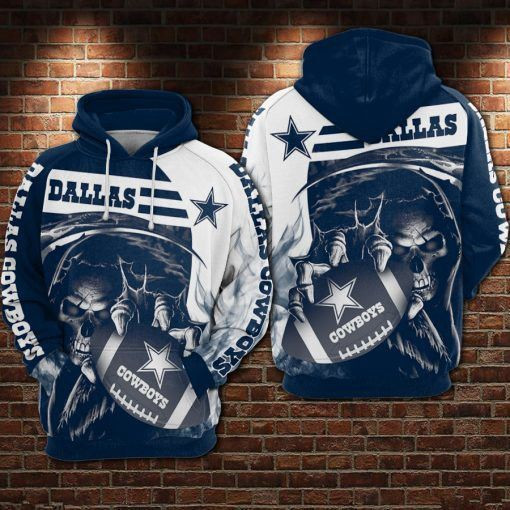 NFL Dallas Cowboys Nfl Football Skull Hoodie Zip Hoodie Version 1767