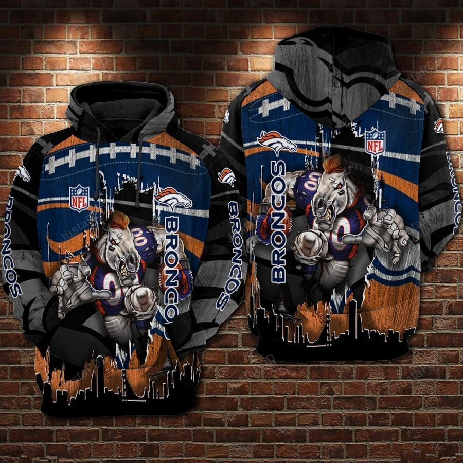 NFL Denver Broncos Nfl Football Limeted Hoodie Zip Hoodie