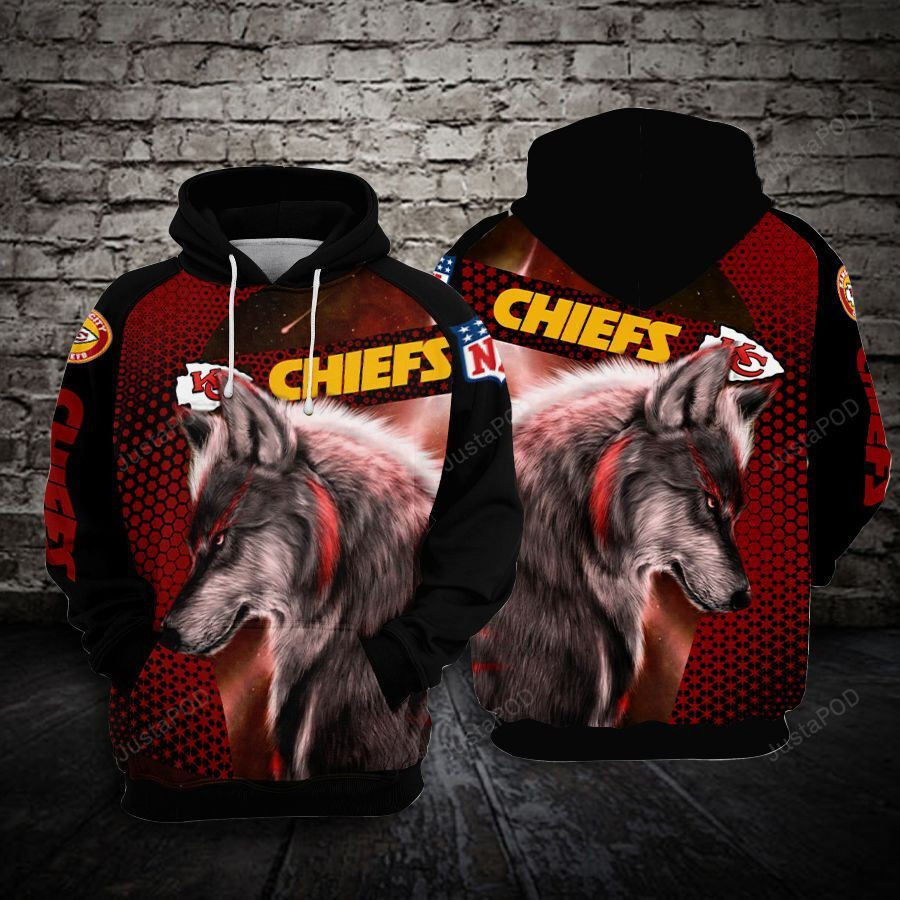 NFL Kansas City Chiefs Nfl Football Wolf Hoodie Zip Hoodie
