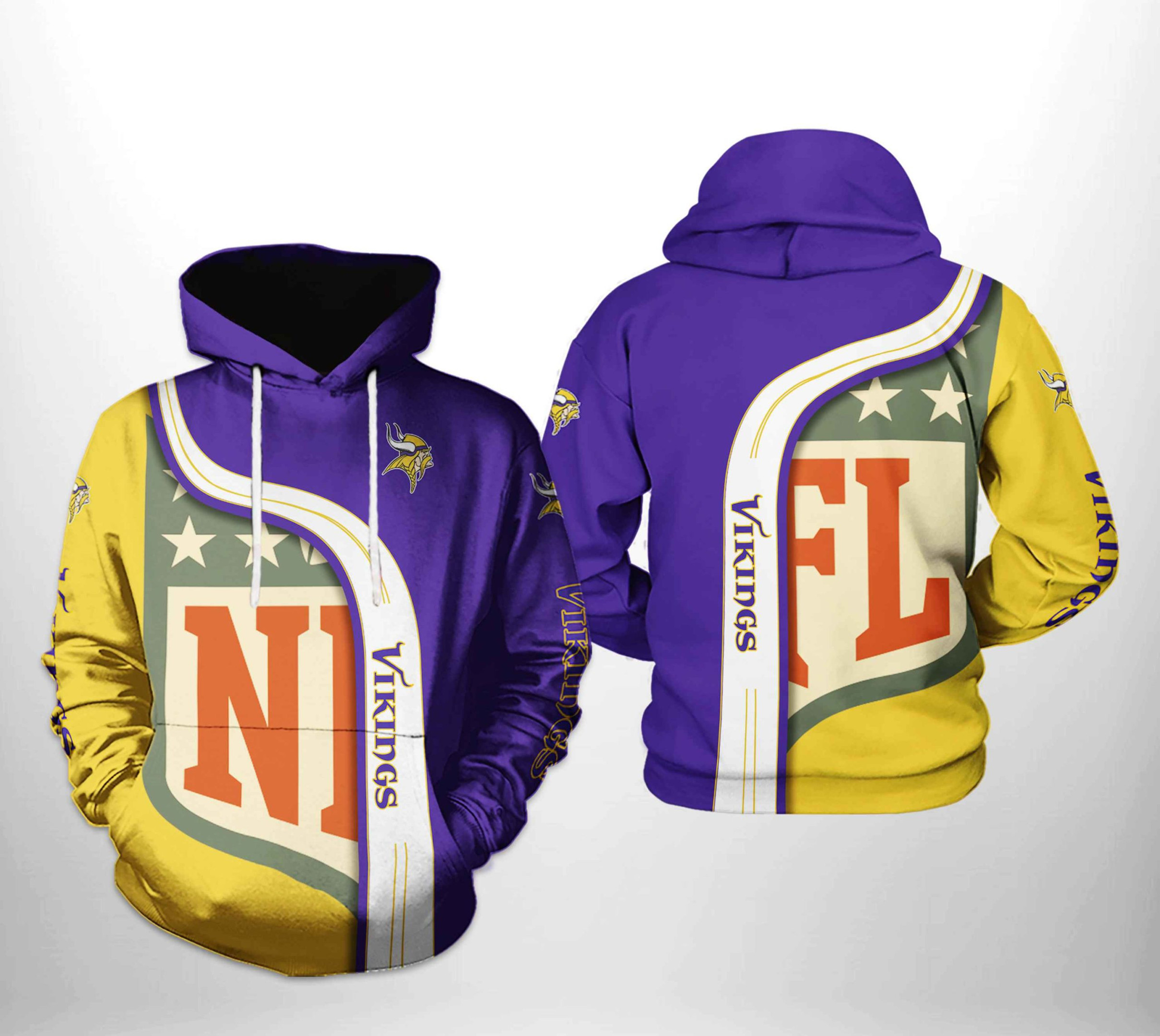 NFL Minnesota Vikings NFL Team Hoodie Zip Hoodie Version 298