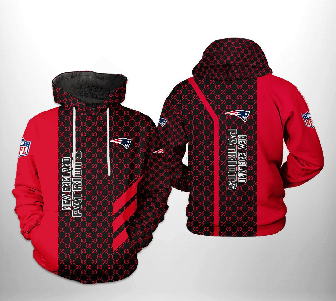 NFL New England Patriots NFL Team Pattern Mix Hoodie Zip Hoodie