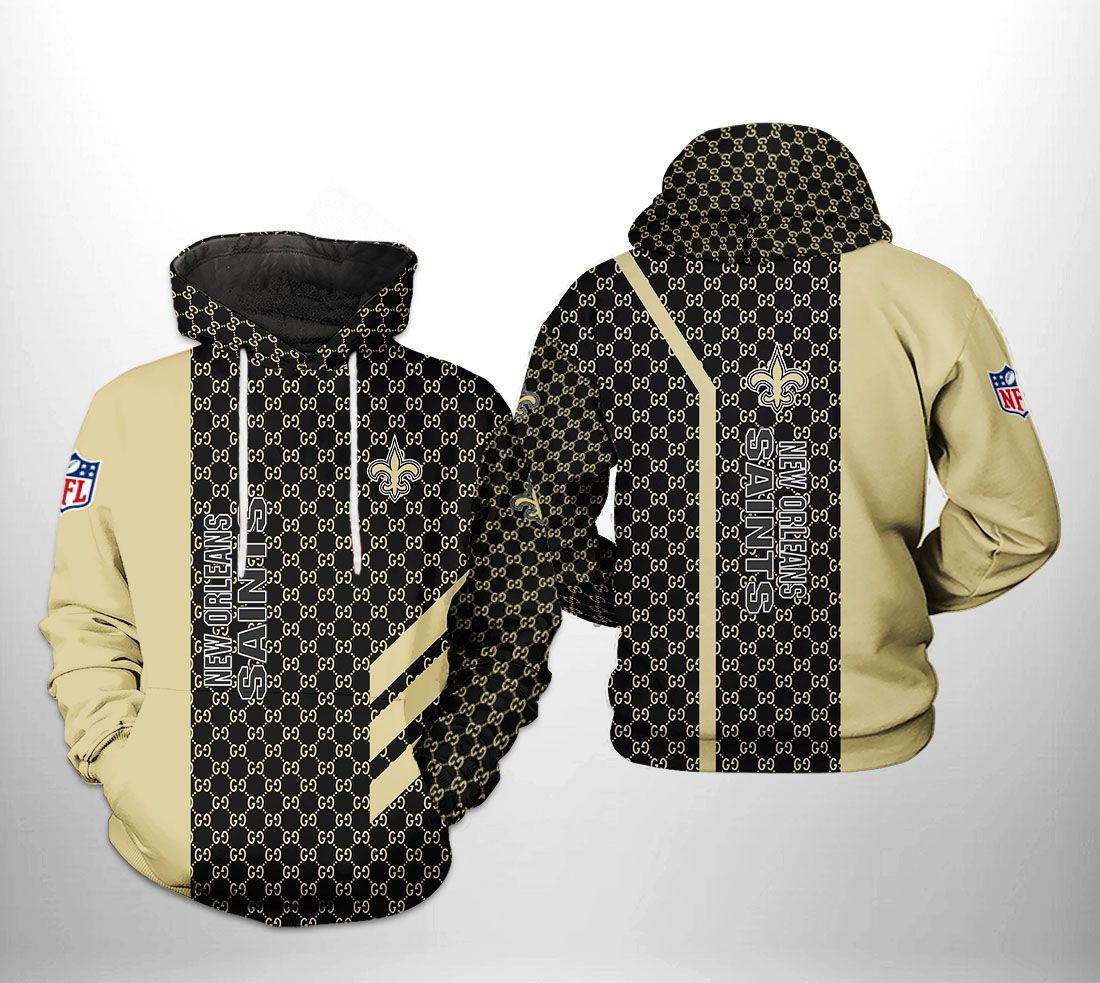 NFL New Orleans Saints NFL Team Pattern Mix Hoodie Zip Hoodie