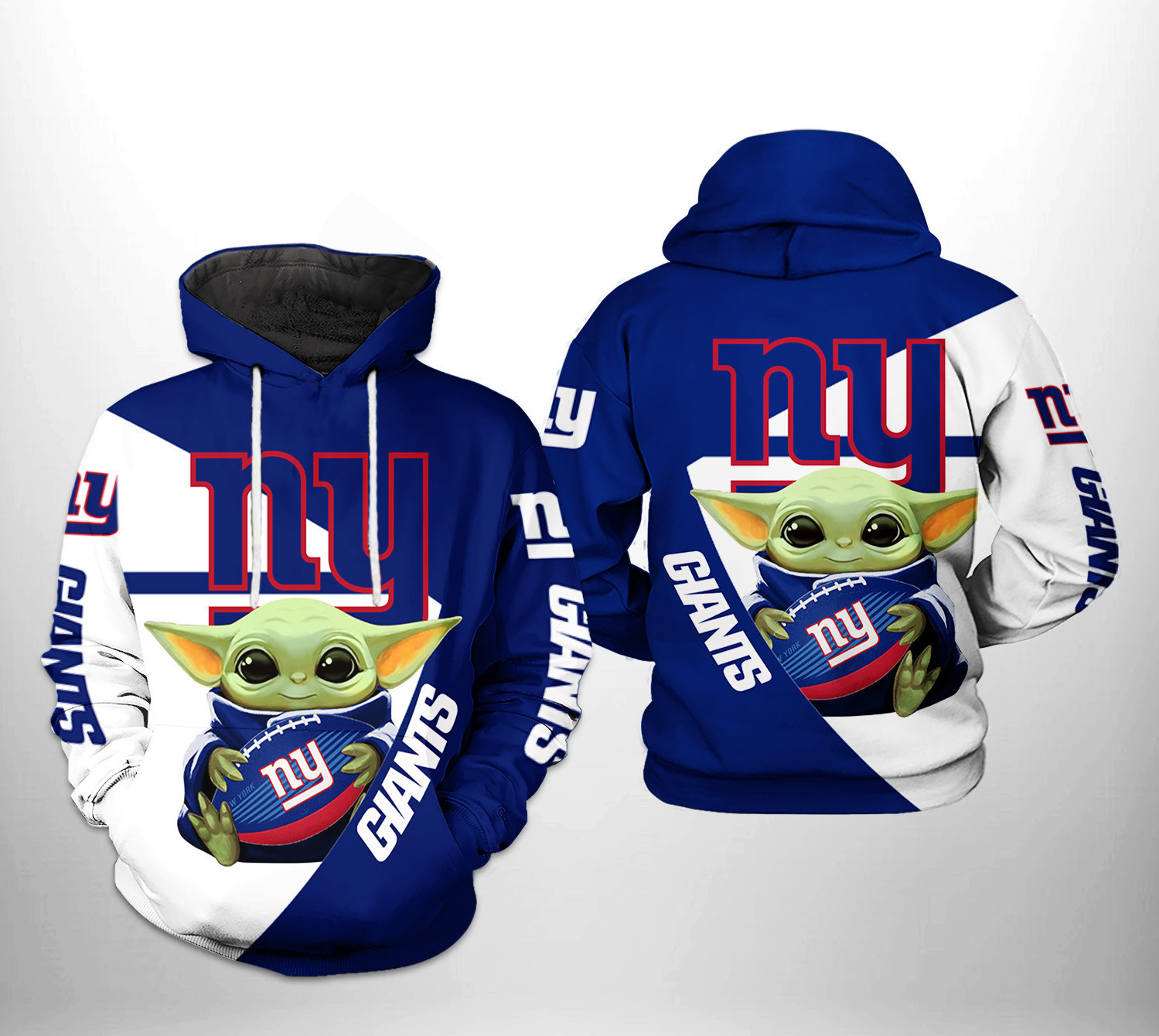 NFL New York Giants NFL Baby Yoda Team Hoodie Zip Hoodie