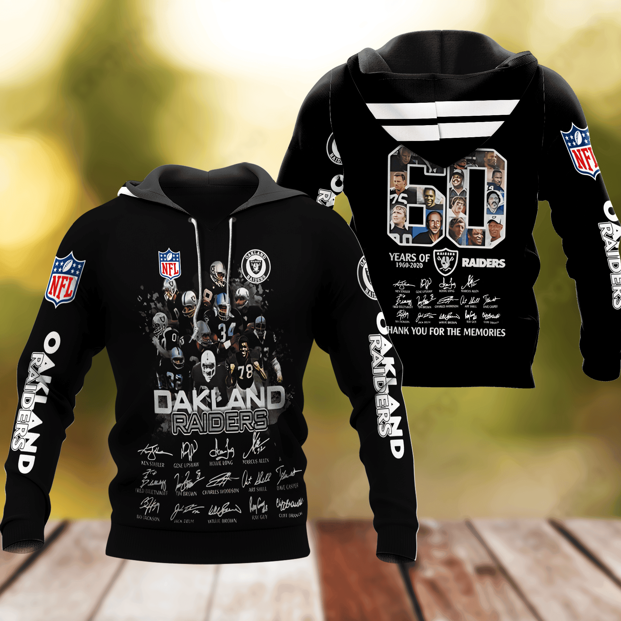 NFL Oakland Raiders Nfl Football 60th Anniversary Hoodie Zip Hoodie