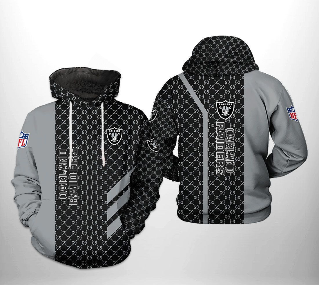 NFL Oakland Raiders NFL Team Pattern Mix Hoodie Zip Hoodie
