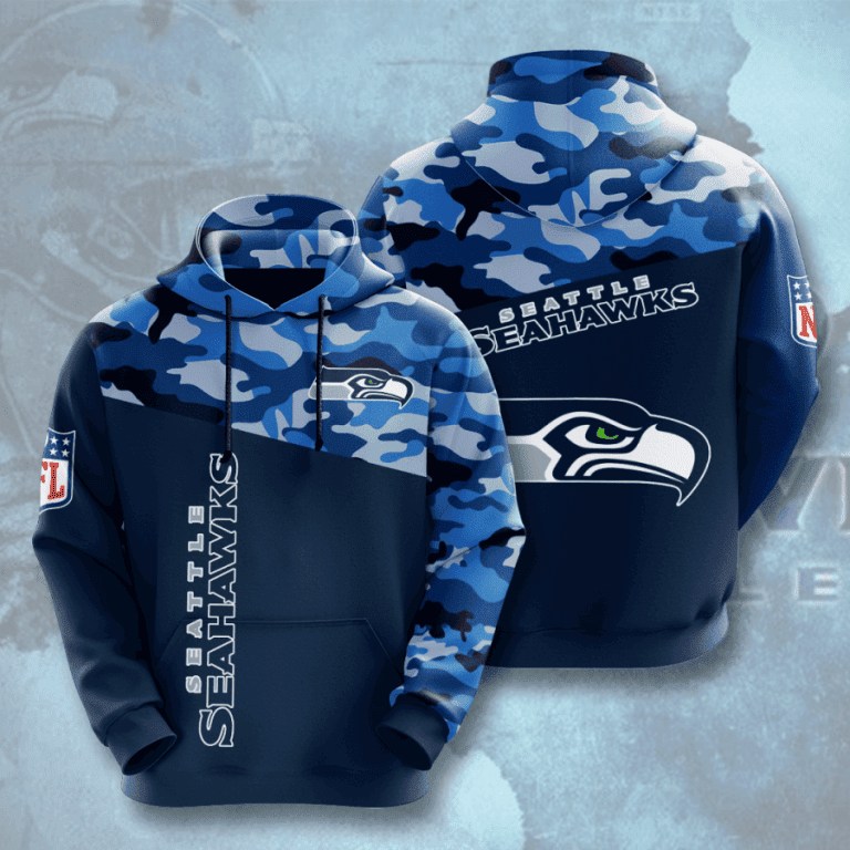 NFL Seattle Seahawks Camo Hoodie Zip Hoodie Version 813