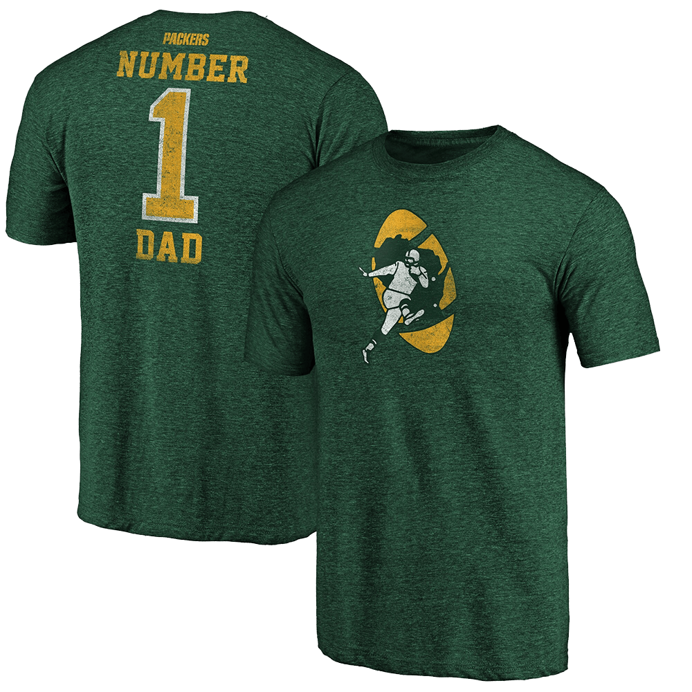 Number 1 Dad Merch Green Green Bay Packers Number 1 Dad Team Logo Shirt Green Bay Packers Merch
