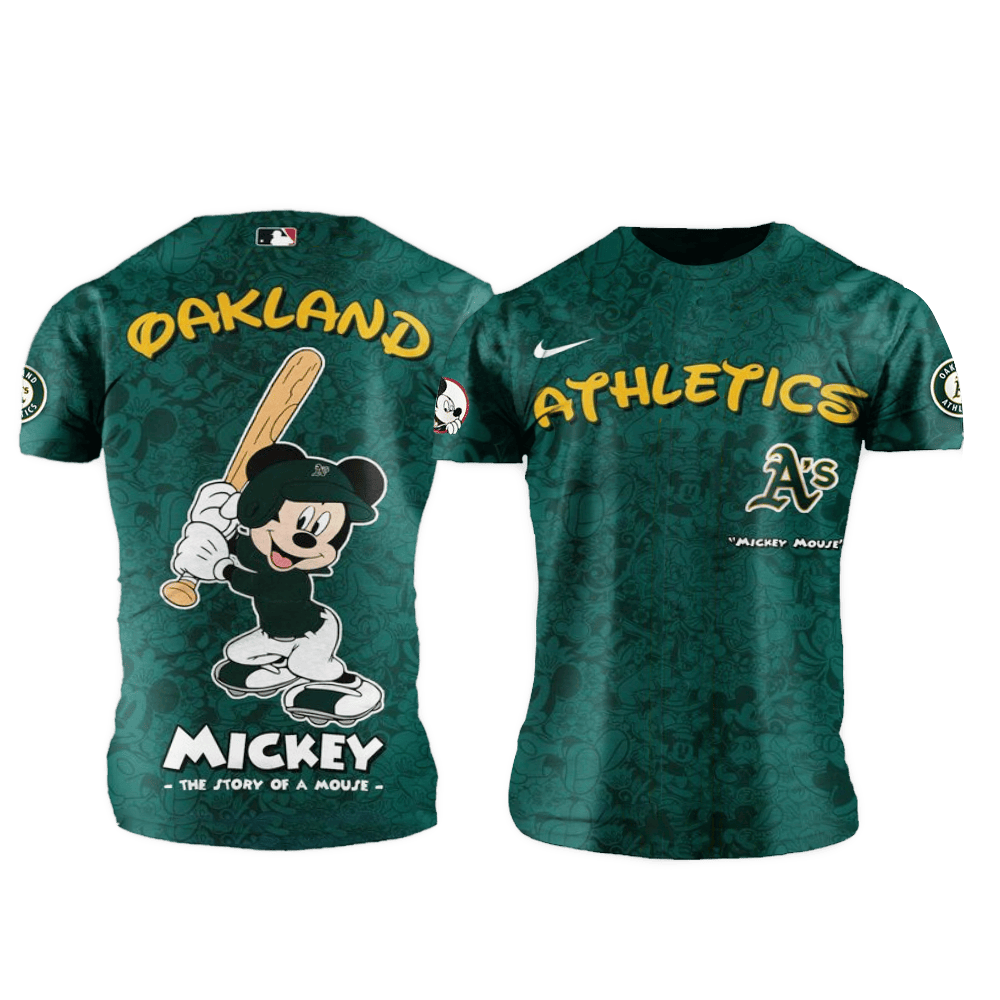 Oakland Athletics MLB x Mickey Night Game Shirt Oakland Athletics Merch Good Fathers Day Gifts
