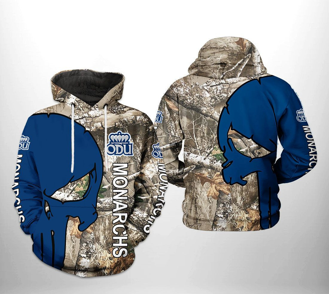 Old Dominion Monarchs NCAA Camo Veteran Hunting Hoodie Zip Hoodie