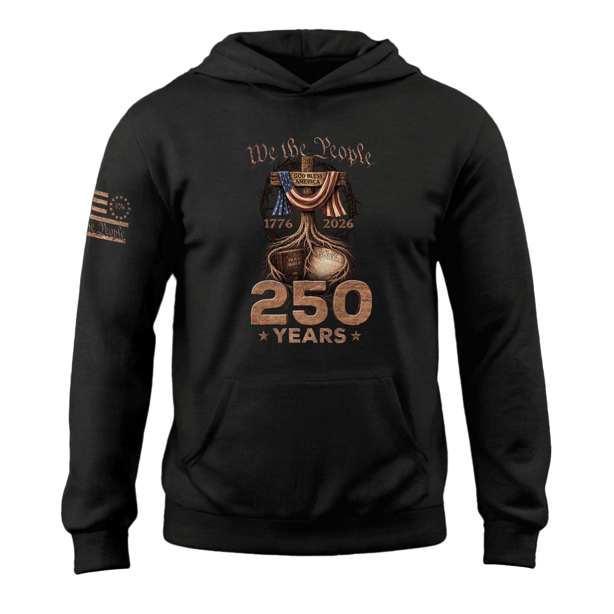 Patriotic Christian Heritage Hoodie - USA 250th Independence Anniversary