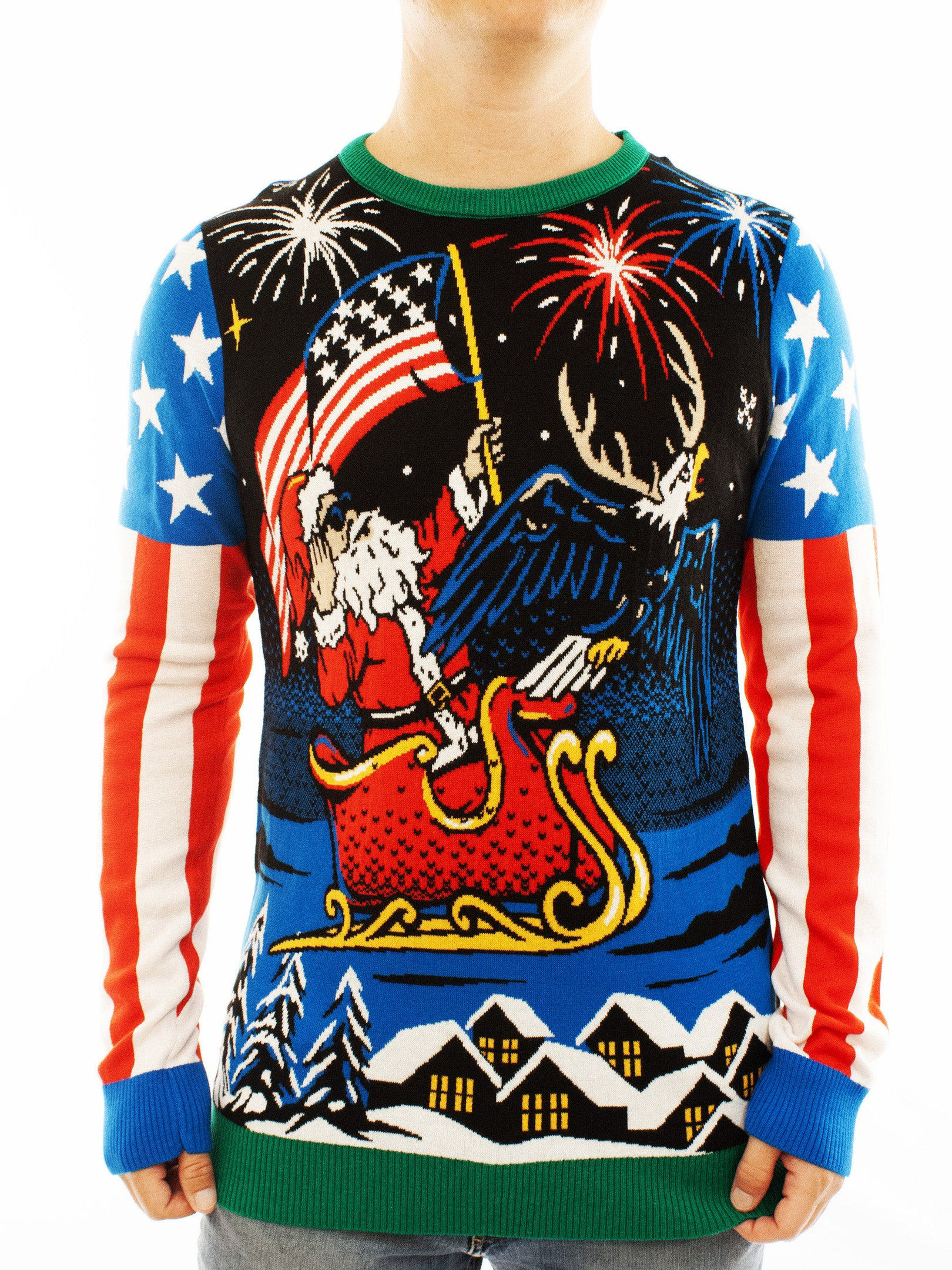 Patriotic Santa Ugly Christmas Sweater