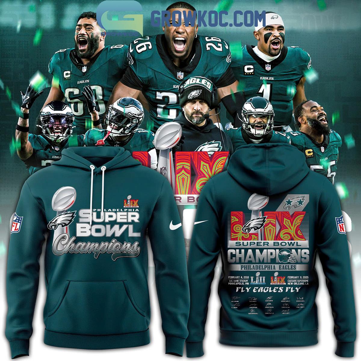 Philadelphia Eagles Super Bowl LIX Champions Fly Eagles Fly Hoodie T Shirt