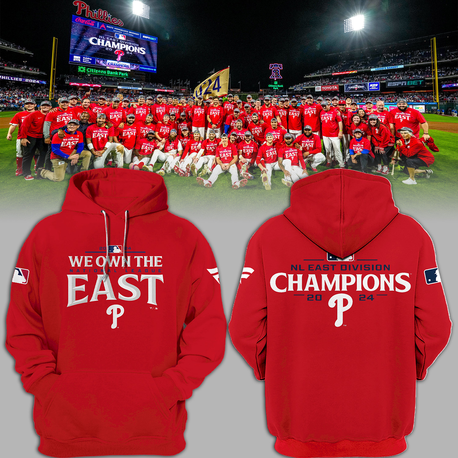 Philadelphia Phillies Mlb 2024 Champion Divison Hoodie Gifts For Football Fans