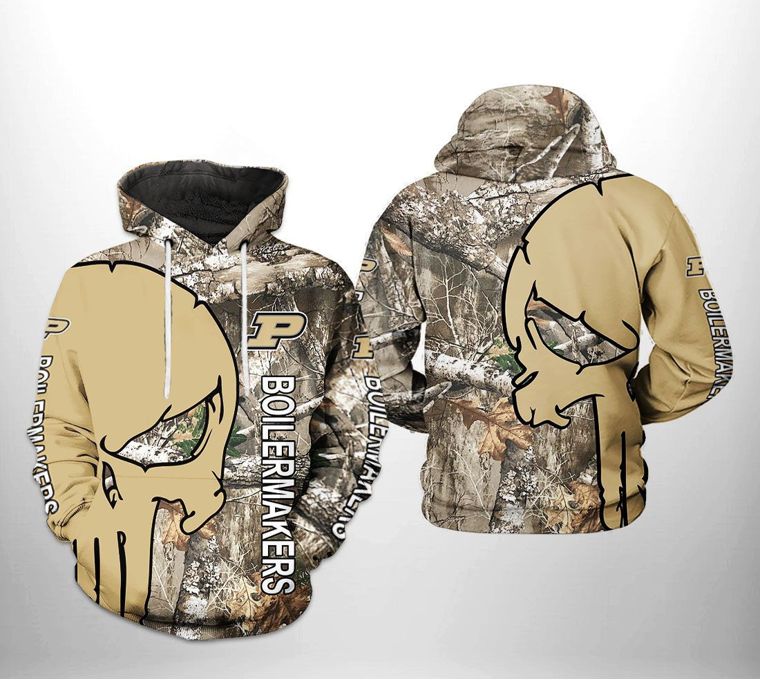 Purdue Boilermakers NCAA Camo Veteran Hunting Hoodie Zip Hoodie