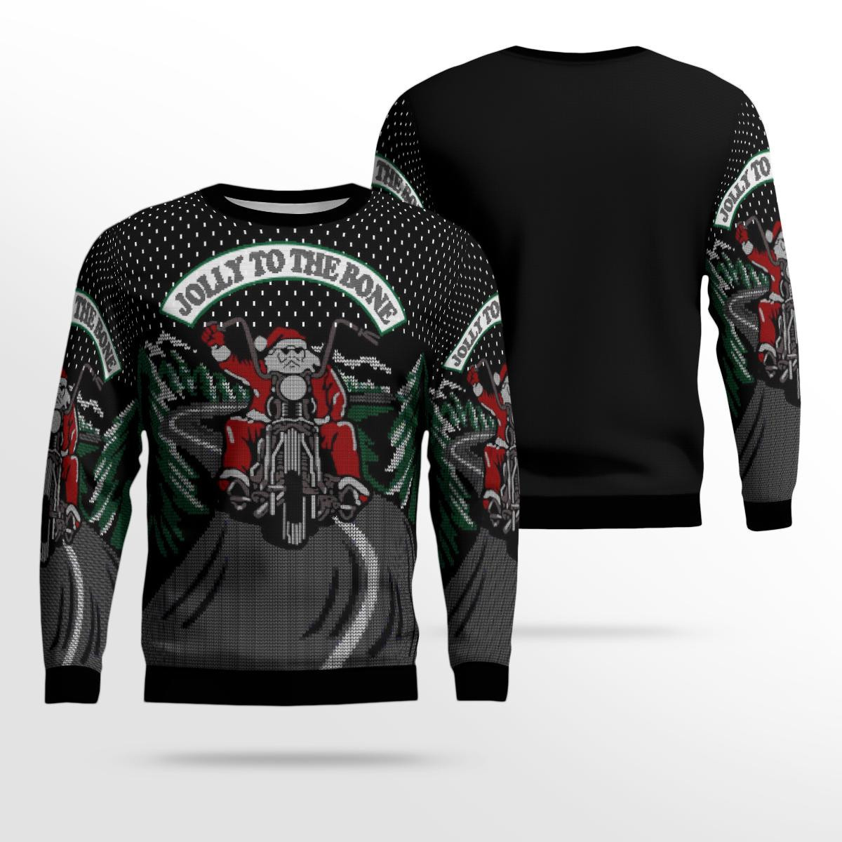 Santa Claus Jolly To The Bone Ugly Christmas Sweater