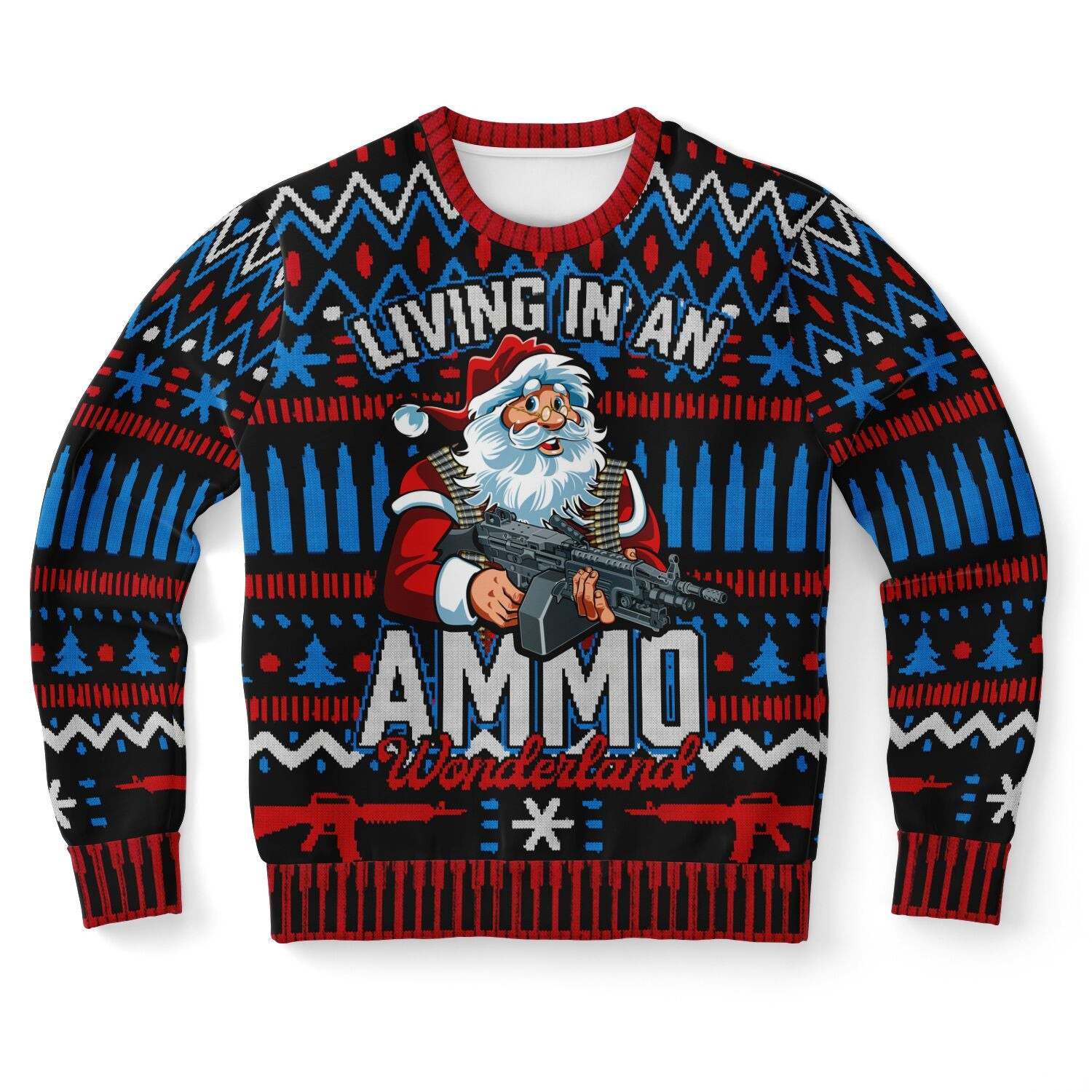 Santa Claus Living In An Ammo Wonderland Ugly Christmas Sweater