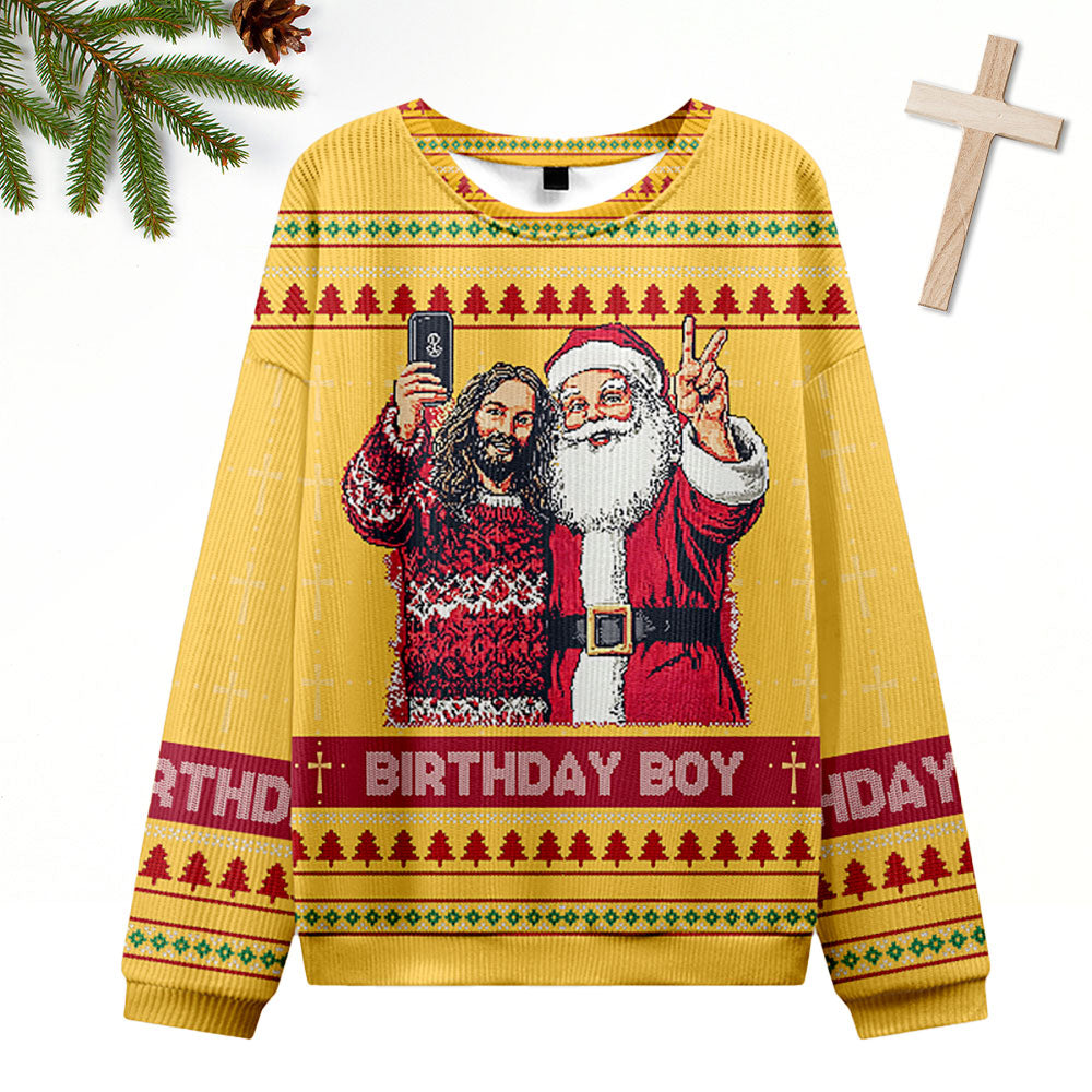 Santa Jesus Birthday Boy Celebrate Ugly Christmas Sweater
