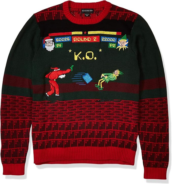 Santa K.O Elf Ugly Christmas Sweater