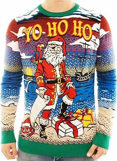 Santa Pirates Yo Ho Ho Christmas Ugly Christmas Sweater
