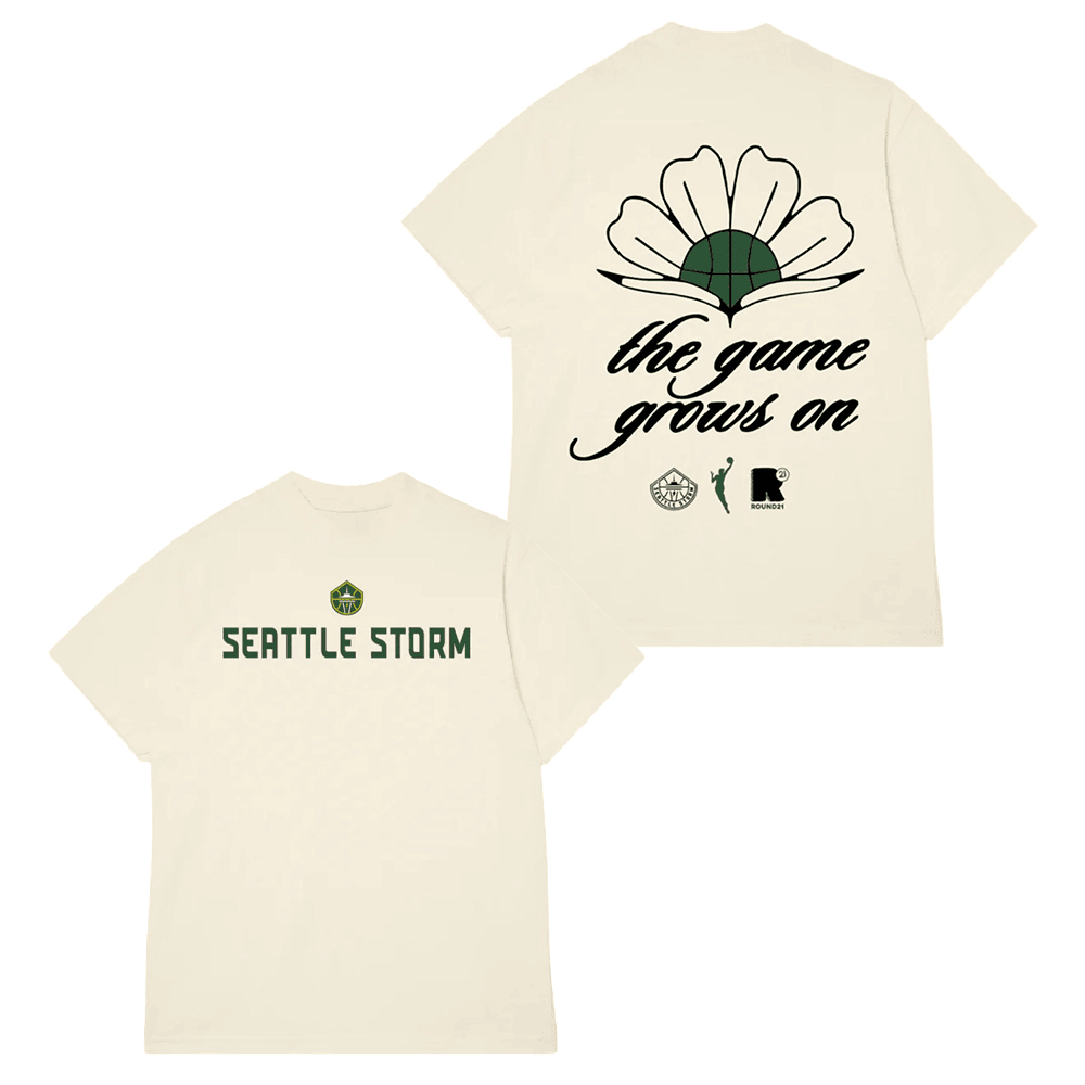 Seattle Storm Merch WNBA Seattle Storm Round 21 Bloom Ball T-Shirt Gifts For Basketball Fan