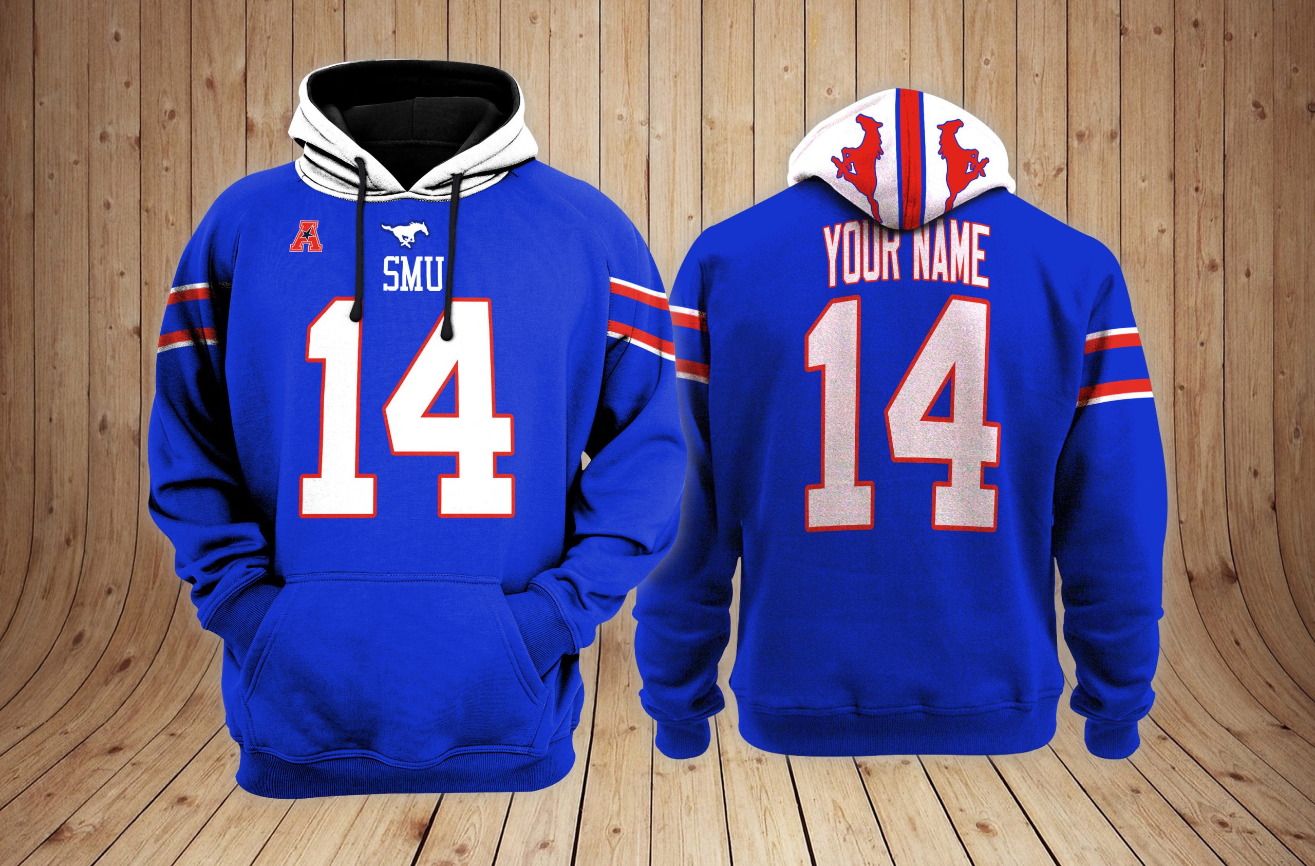 SMU Mustangs NCAA Custom 3D Hoodie PT24078
