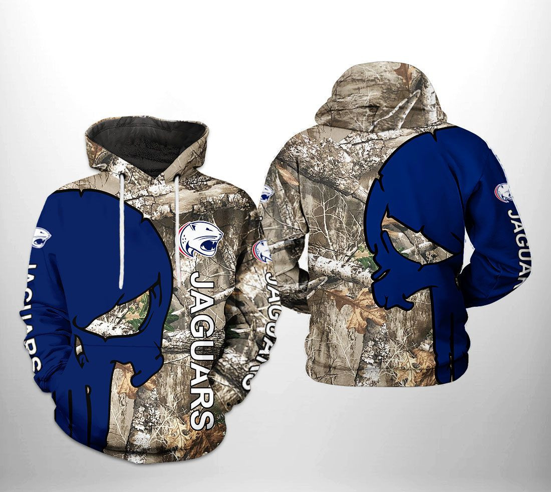 South Alabama Jaguars NCAA Camo Veteran Hunting Hoodie Zip Hoodie