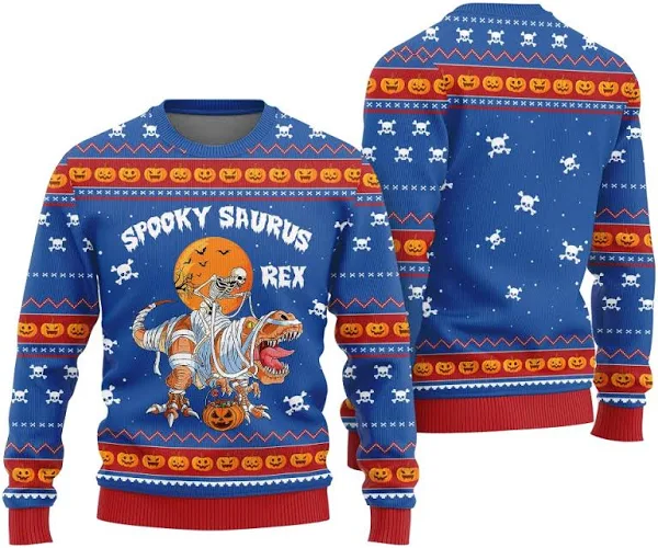 Spooky Saurus Rex Halloween Ugly Sweater