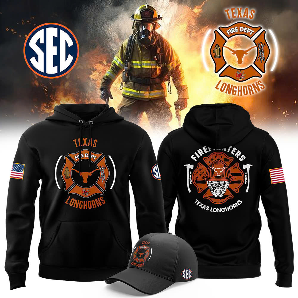 Texas Longhorns Firefighter Appreciation NCAA Hoodie Football Fan Gift Ideas
