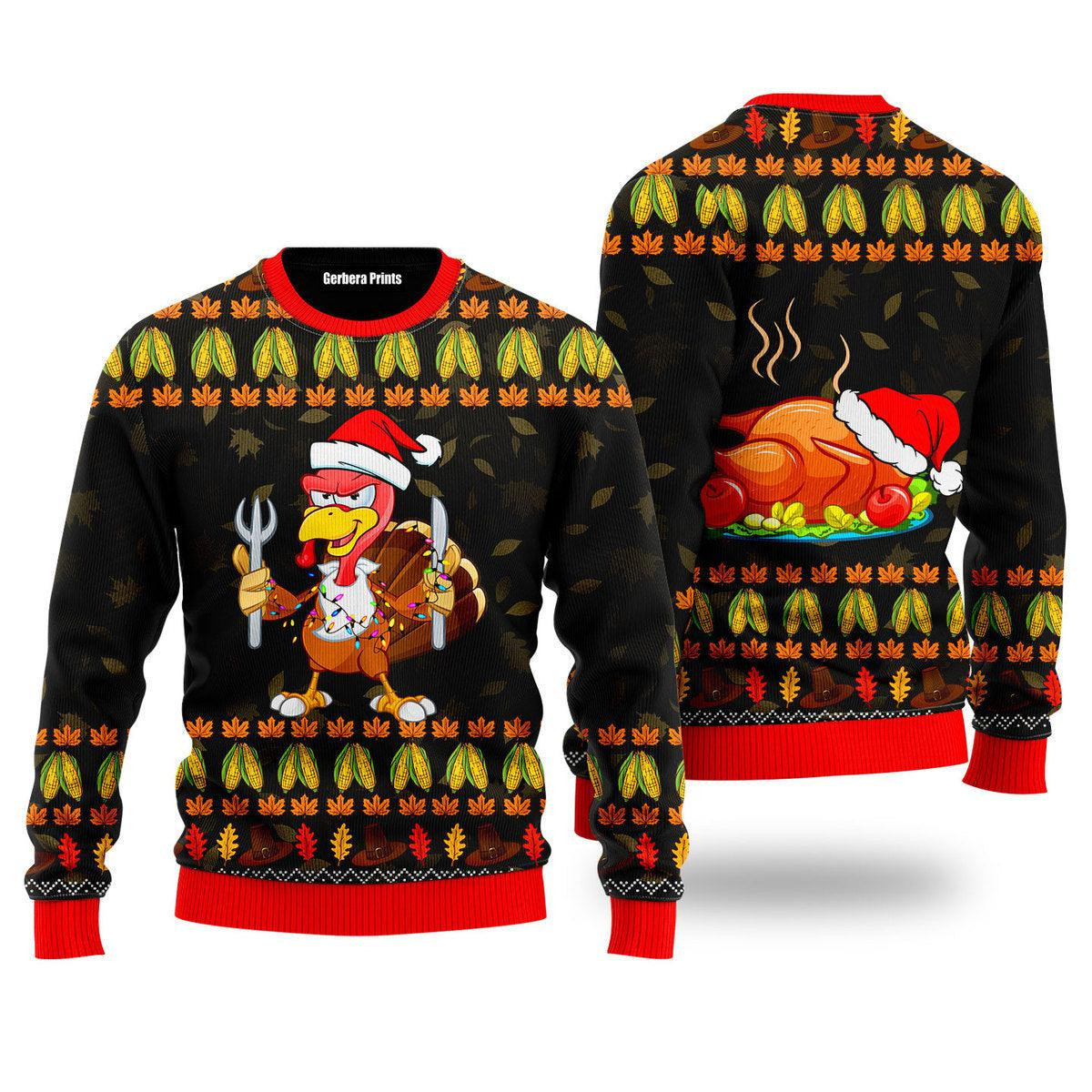 Thanksgiving Turkey Autumn Ugly Christmas Sweater