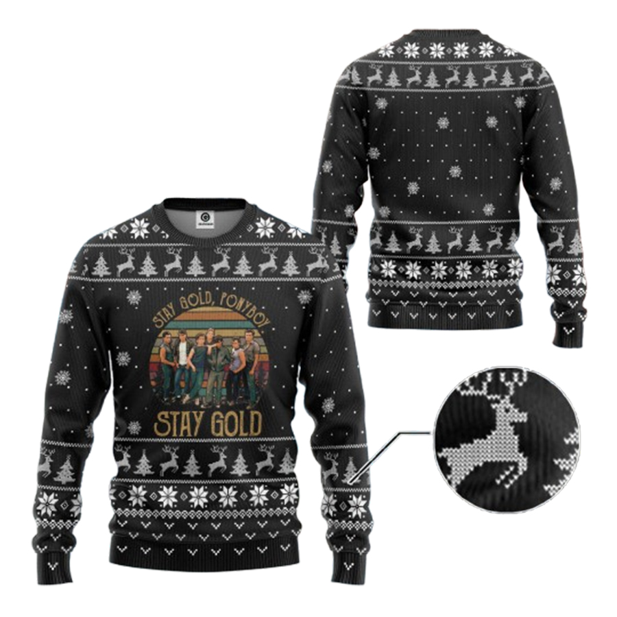 The Outsiders Stay Gold Ponyboy Black Ugly Christmas Sweater