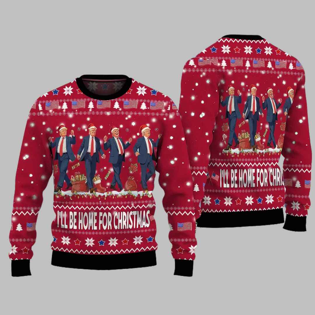 Trump Ill Be Home for Christmas Ugly Sweater
