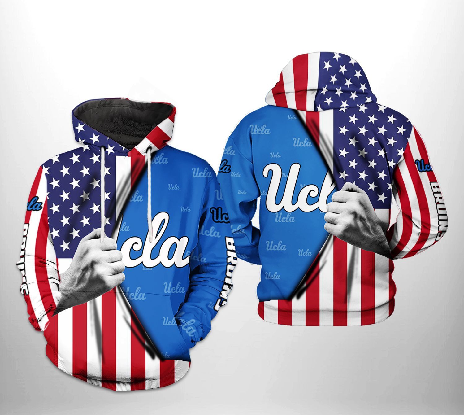 Ucla Bruins NCAA US Flag Hoodie Zip Hoodie Version 493