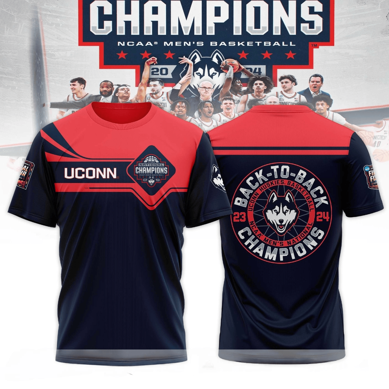 UConn Huskies 2024 NCAA Mens Basketball National Champions Shirt Gifts For Son